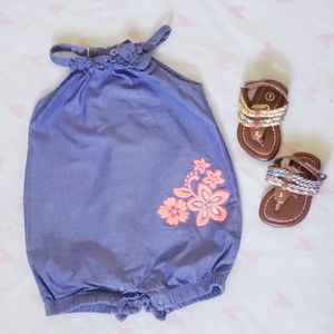 Blue and hot pink Romper